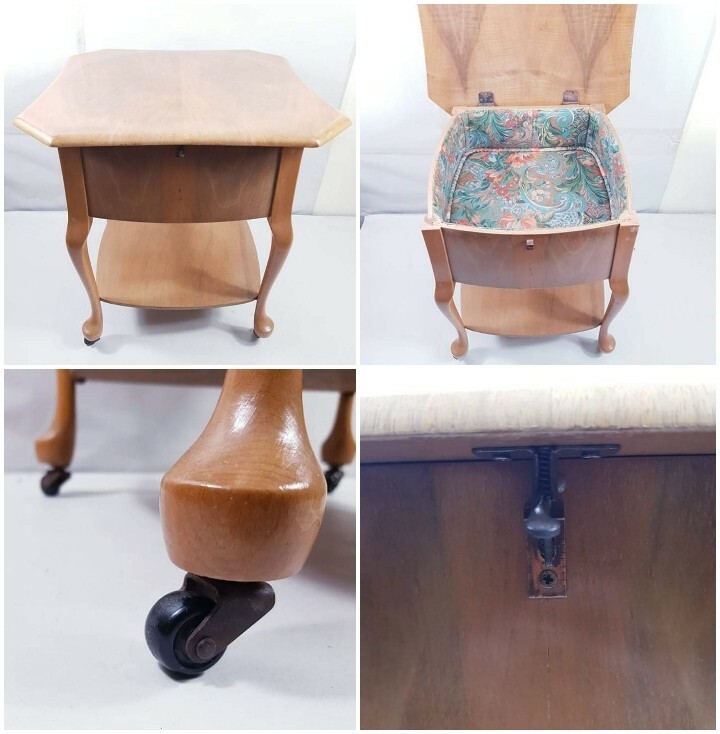 Antique Victorian Sewing Box / Table Figured Walnut Free Delivery Uk