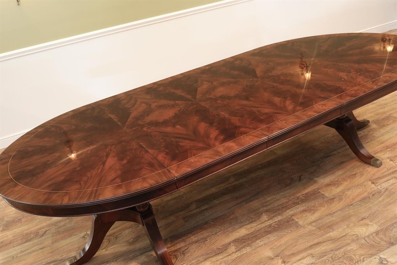 60 Inch Round to Oval Extending Mahogany Dining Table