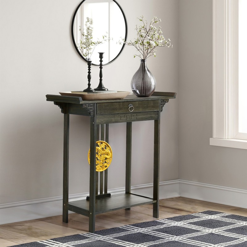 China Style Console Table Vintage Hall Furniture Chic Shelf Drawer End Stand gallery