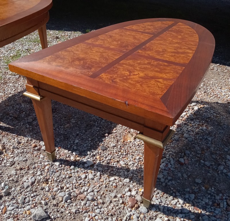 Mid Century Mahogany & Burl Elm Shield Top End Table (1 table) (RP) (ET537) gallery