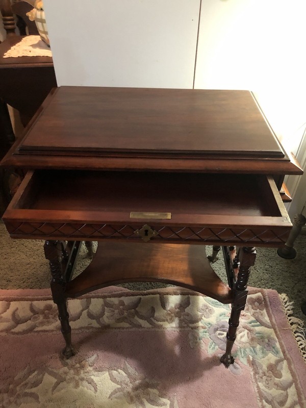 Antique Victorian Jacobean Revival Mahogany Side Table 1880’s - 1920’s gallery