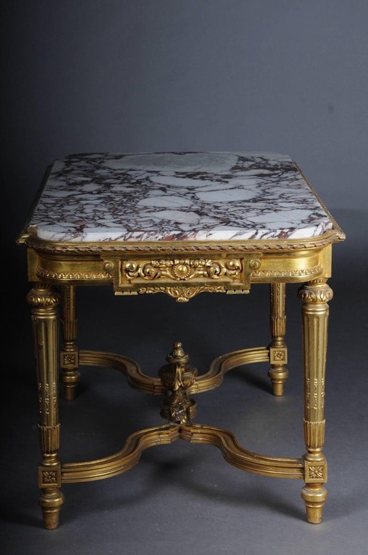 Exceptional French Louis-XVI. Coffee Table, Gilded, circa 1910 gallery