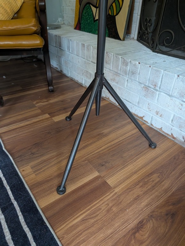 Gueridon Table Mid Century Modern Design Glass & Metal Tripod Base gallery