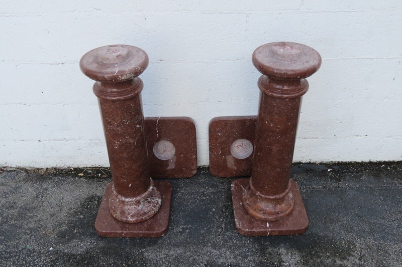Marble Flower Plant Statue Stands Tables a Pair 5659 gallery