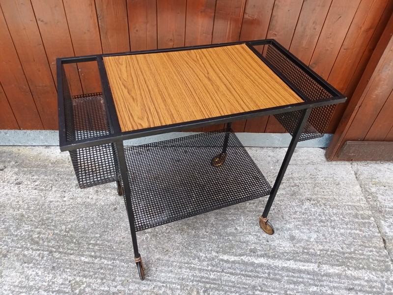 Serving Cart Tea Cart Metal 60s Table Side Table Mategot Style Side Table gallery