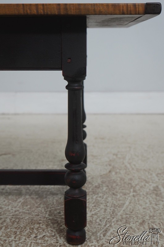 L72585: Tiger Maple Top Black Base Coffee Table gallery