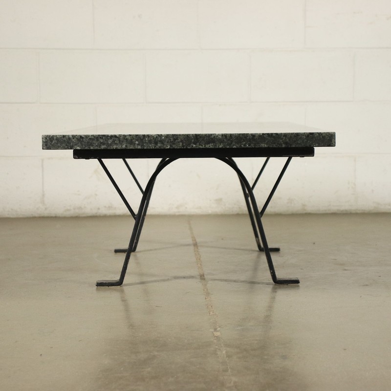 Coffee Table Metal Vintage Marble Top Italy 1970s-80s gallery