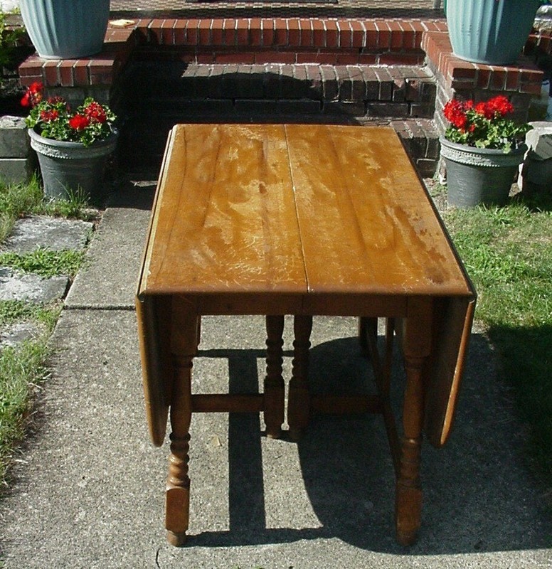 Antique Heywood Wakefield Drop Leaf Table Gate Leg Solid Maple OHIO pick up MCM gallery