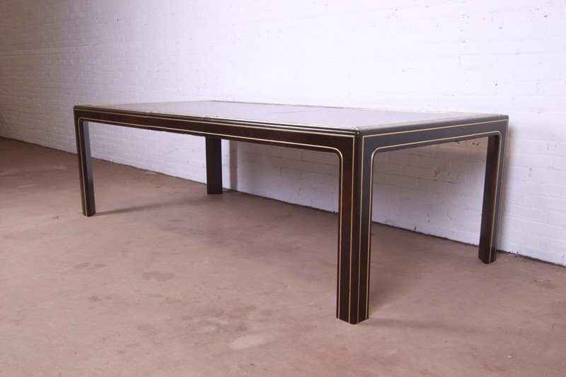 Bernhard Rohne for Mastercraft Acid Etched Brass Extension Dining Table gallery