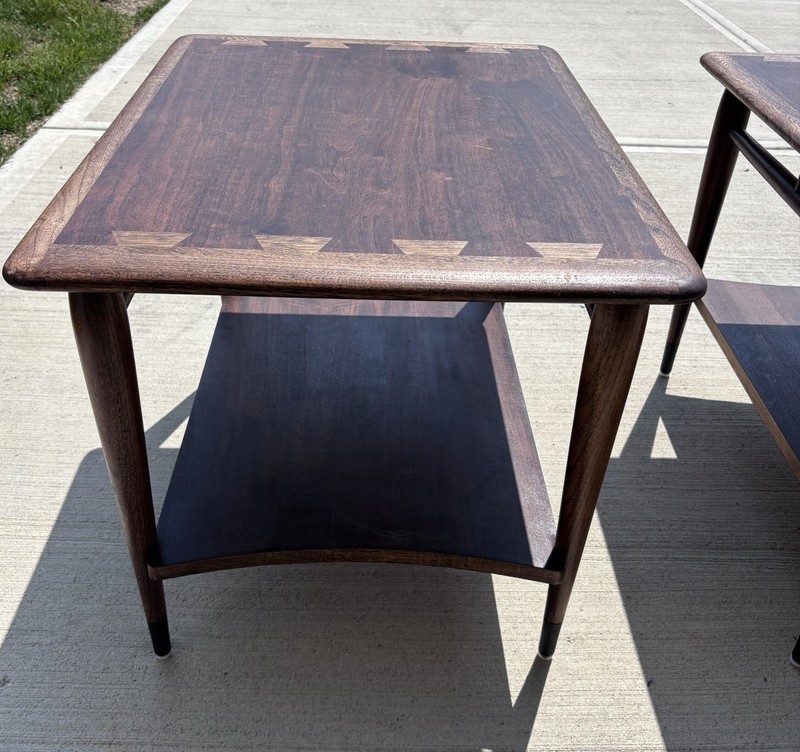 MCM Lane Acclaim Walnut Dovetail Two Tier End Tables (READ Full Description) gallery