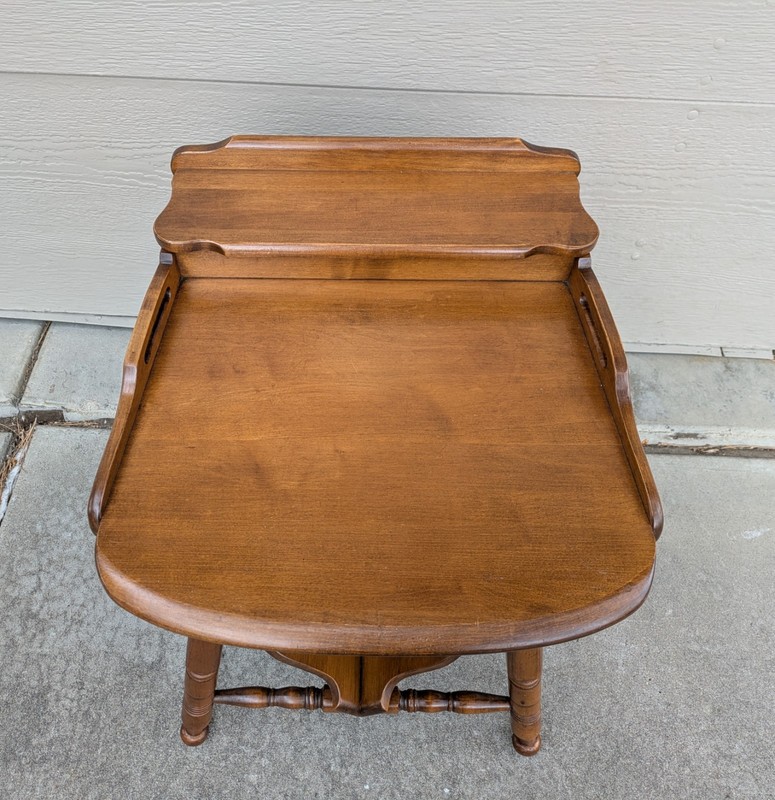 Vintage Sprague & Carleton Mid Century Modern Maplelux Maple Wood Step Table gallery