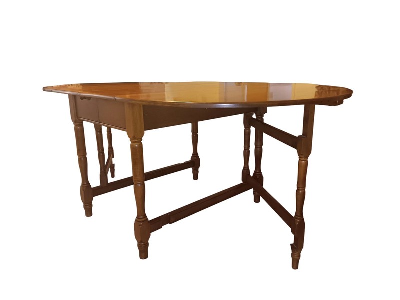 Large Solid Wood Drop Leaf Swing Gate Leg Diningroom Table gallery