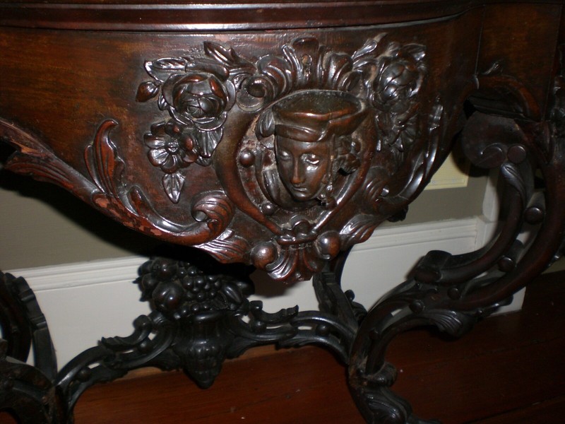 Antique Belter Rococo Rosewood Pier Table 1800's gallery