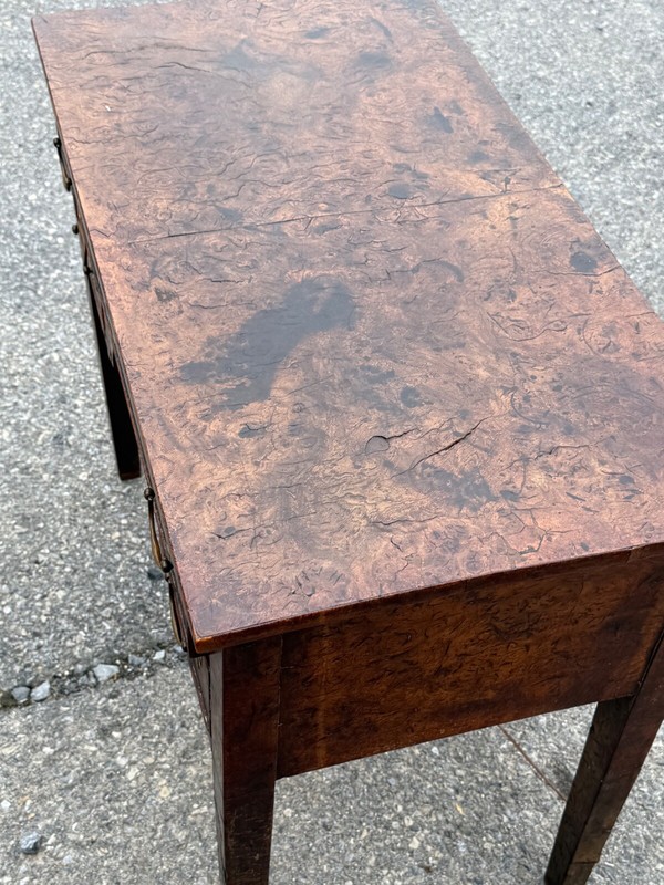 antique chippendale Georgian Burl walnut dressing table side stand hall console gallery