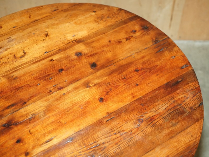 19TH CENTURY PRIMATIVE PINE CRICKET TABLE STUNNING TIMBER PATINA MUST SEE PICS gallery