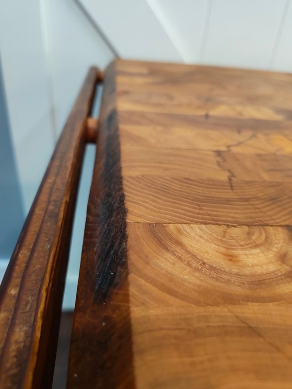 Antique 1920s Solid Maple Butcher Block Table Refinished - on Casters gallery