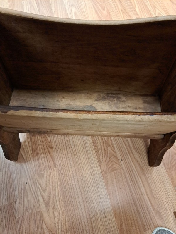 Vintage Arts and Crafts Solid Oak Side Table With Magazine Rack gallery
