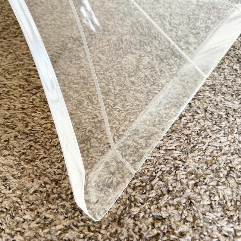 Postmodern Octagonal Beveled Glass Top Lucite Coffee Table gallery
