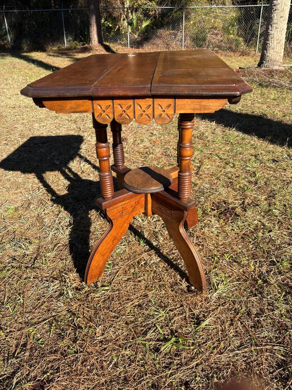 Antique 19th C Eastlake Style Cherry Side Table 28"X20"X30" gallery