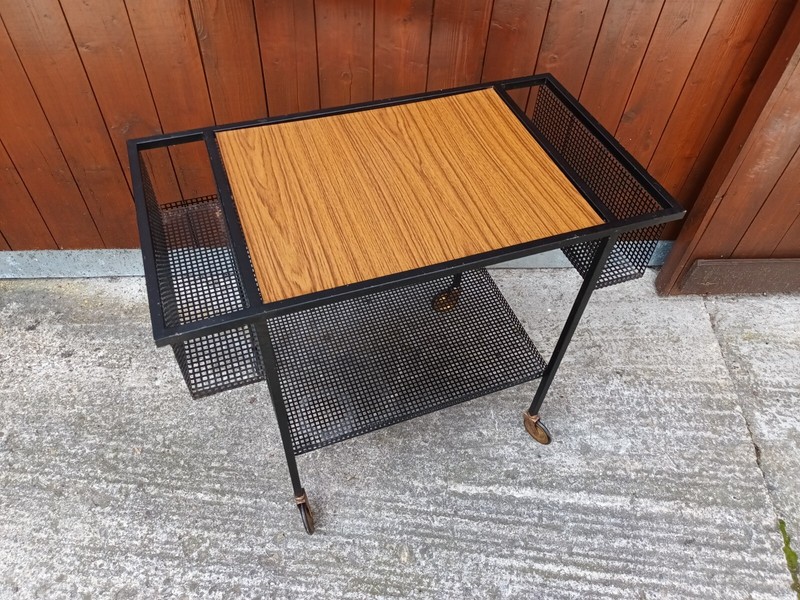 Serving Cart Tea Cart Metal 60s Table Side Table Mategot Style Side Table