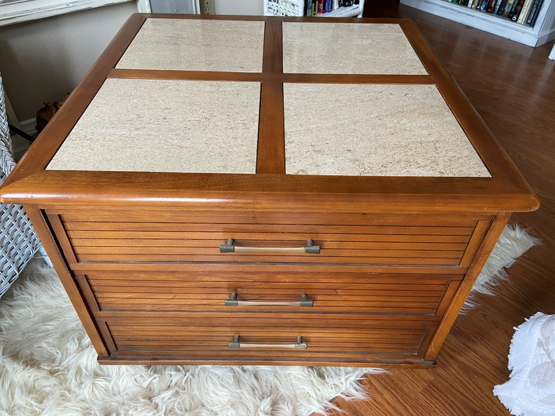 Mid-Century Side Table w/Original Tiles