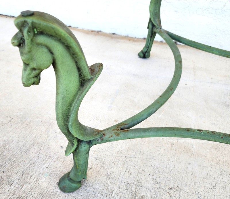 Horse Coffee Table Patinated Iron Hoof Footed Maison Jansen Style gallery