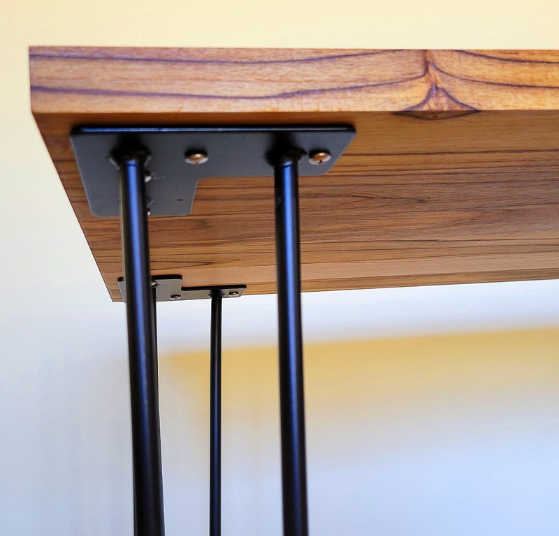 Teak Accent Table, Modern Design, Hand Made in USA gallery