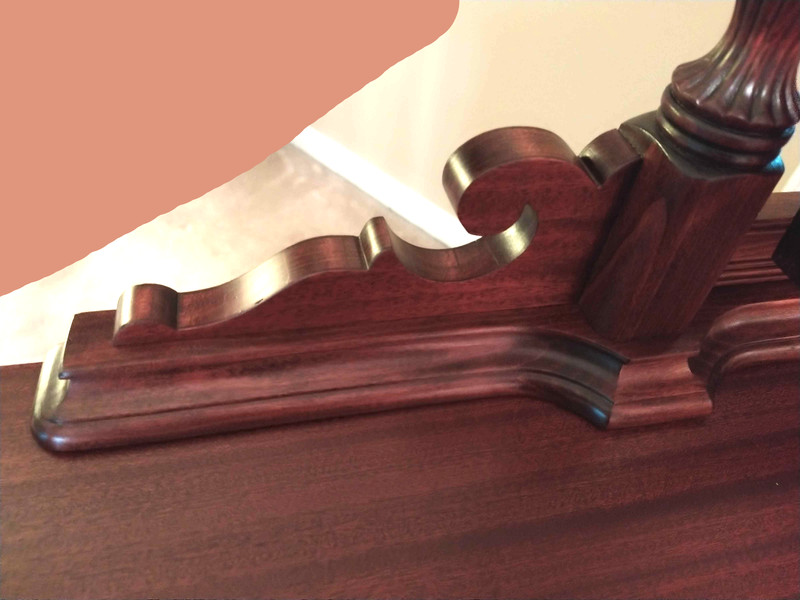 Antique Chippendale Georgian Style Mahogany Kneehole Vanity Desk Mirror & Bench gallery