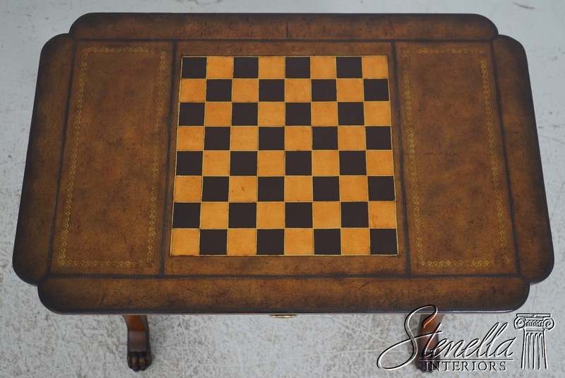 L72141: Leather Wrapped Inlaid Mahogany Games Table gallery