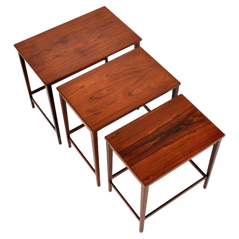 Brazilian Rosewood Nesting Tables Mid-Century Danish Modern 1950s Scandinavian gallery