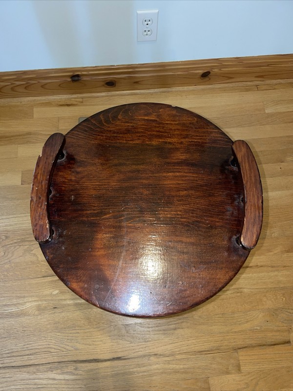 Wood Spindle 2 Tier Plant Stand Accent Dumb Waiter Handled Table 24 5/8” Tavern gallery