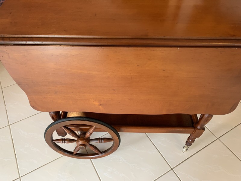 Antique Drop Leaf Table Cart Tea Server Bar Console End Side Vintage