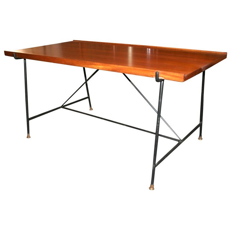 Iron and Mahogany Cocktail Table by Saporiti Italia, Italy, 1952
