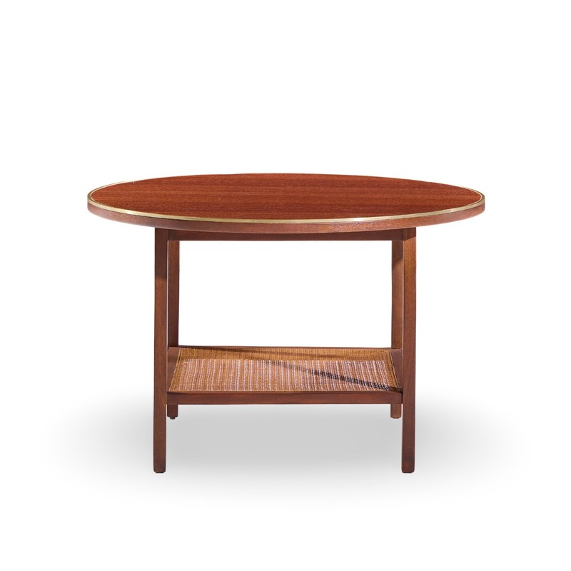 Paul McCobb for Calvin Mid Century Walnut and Cane Coffee Table gallery