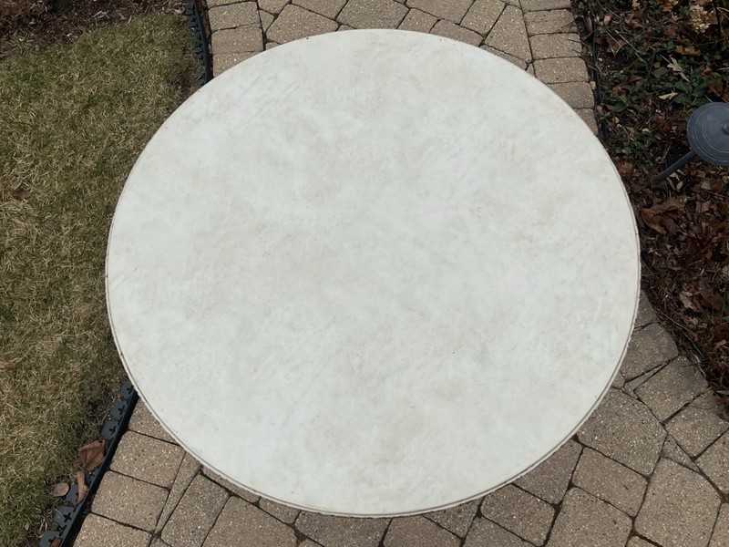 Vintage MCM Durham Line Round Folding Table 35” Diameter- Table #5135 gallery