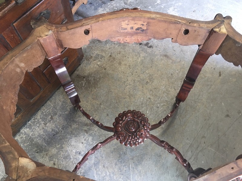 19th c. MAHOGANY CARVED MARBLE TOP TABLE gallery