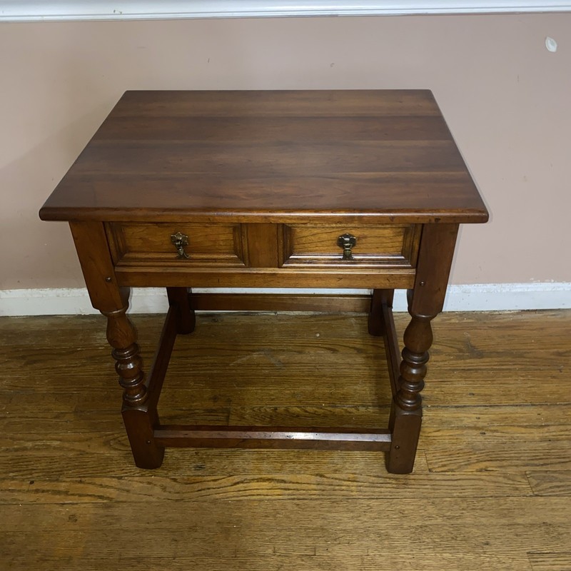 Antique L & J G Leopold Stickley Jacobean Cherry Wood One Drawer End Side Table gallery