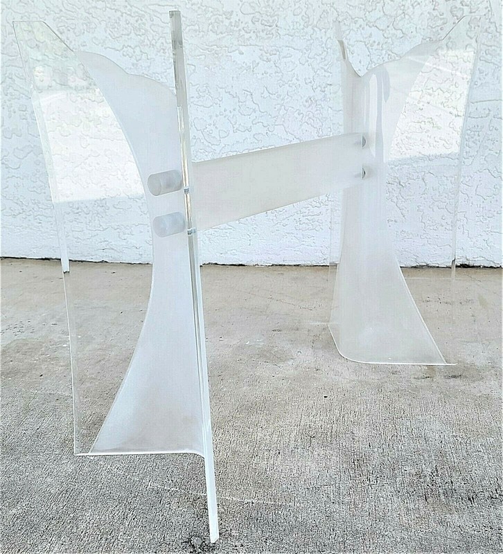 1970's Lucite True Butterfly Wings Console Table Base gallery