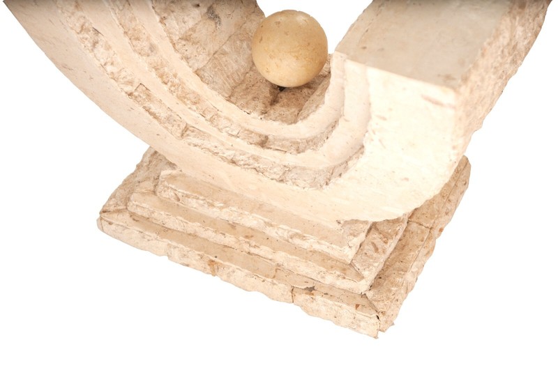 1980’s PostModern Tessellated Mactan Table Stone Magnussen Ponte plant stand gallery