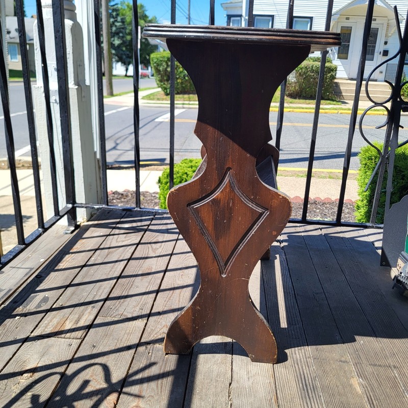 Antique Brown Magazine Rack End Table (Some Nicks & Scratches) 24" × 12" × 24" gallery