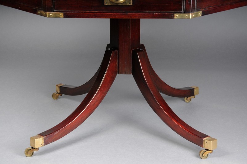 Octagonal English Coffee Table Chesterfield Table, Circa 1900 gallery