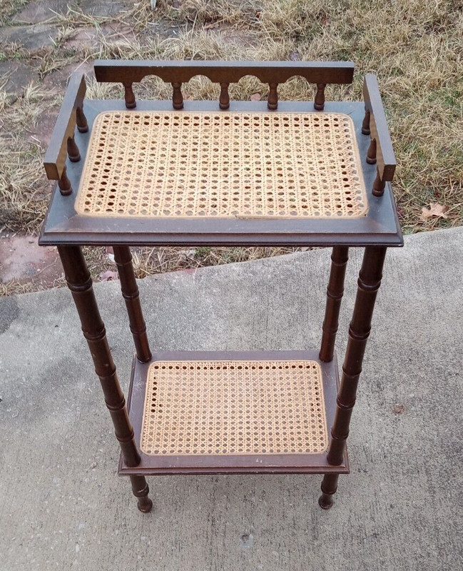 Mahogany Cane Side Table (MST-342)