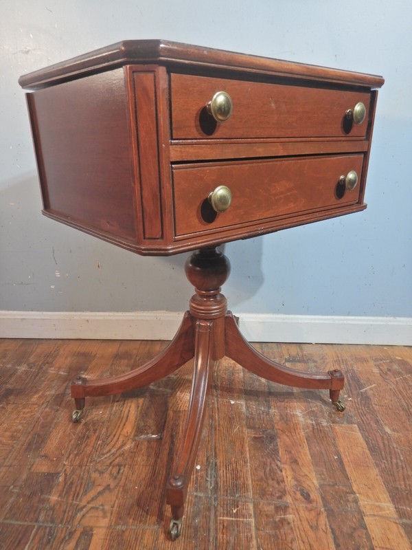 Mahogany Lift top Sewing Stand with Drawer and Trays gallery
