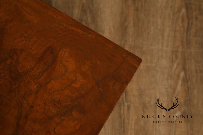 Mid Century Modern Burl Wood Cube Side Table gallery
