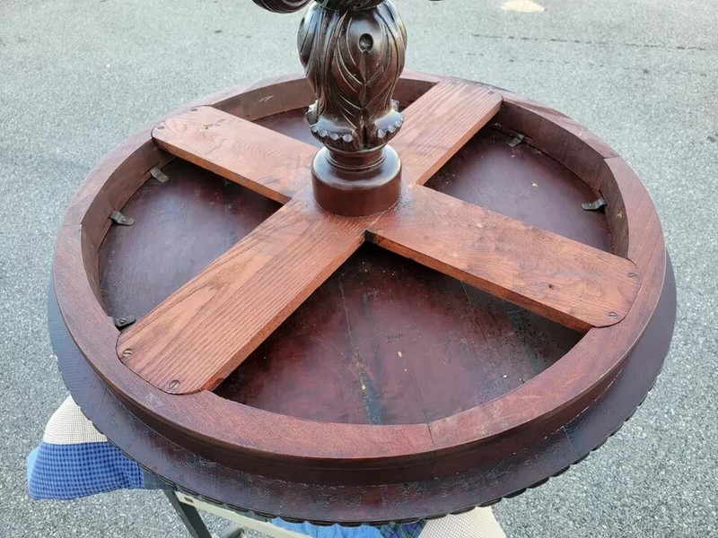 19th Century American Federal Solid Mahogany Center Table (1830-1840) - Antique gallery