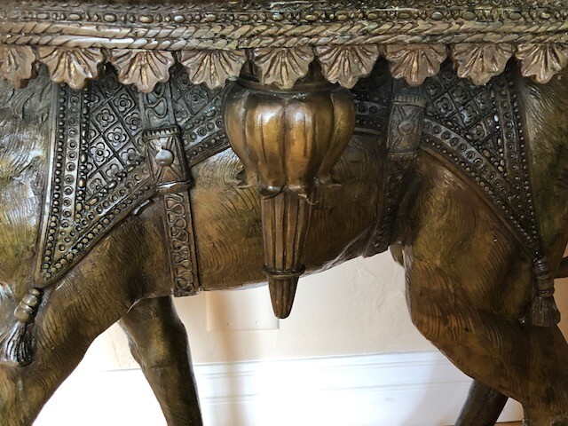 Side Table Bronze Camel Lost Wax Method Brass Sculpture Rare Estate Sale gallery