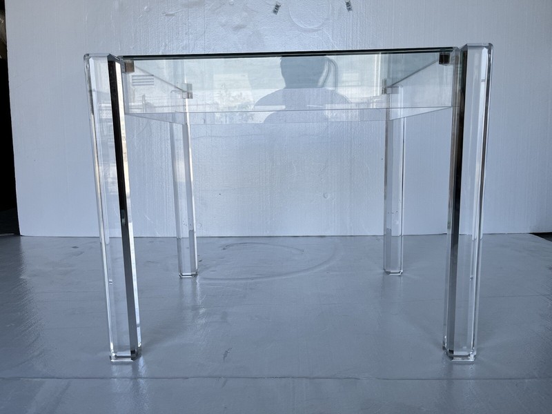 Mid-Century Modern Lucite and Glass Side Table gallery