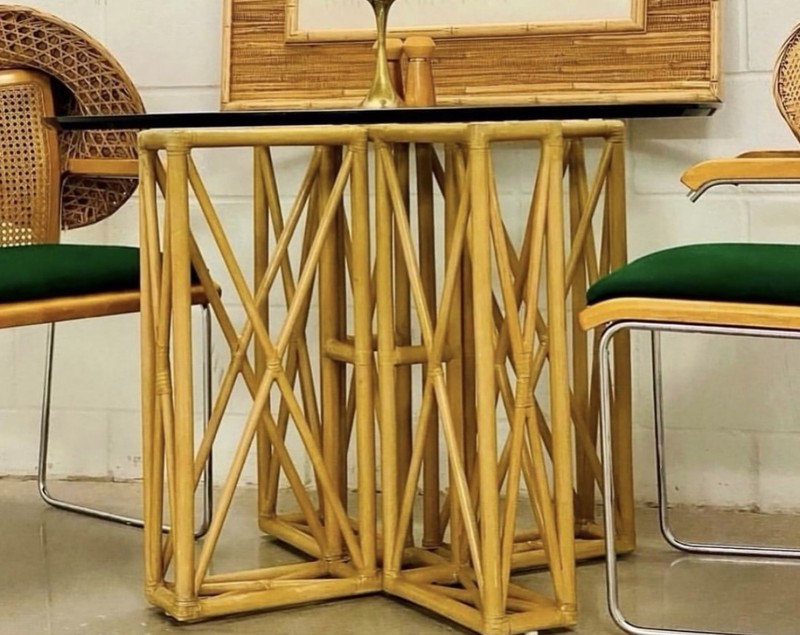 Vintage Boho Bamboo Dining Table Base gallery