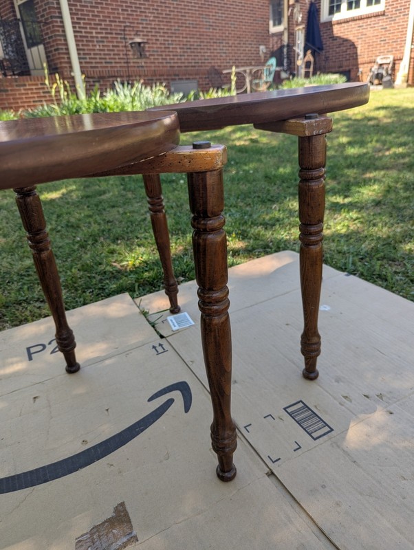 VINTAGE Set Of 2 MCM Mid Century Modern Side Tables Nesting Stackable gallery