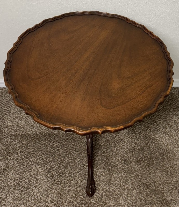 Baker Mahogany Chippendale Style Tilt-Top Table w/ Birdcage and Ball & Claw Feet gallery
